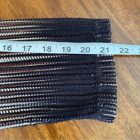 Chico's Travelers 3/4 Sleeve Waterfall Hem Open Weave Open Front Cardigan - Picture 9 of 11